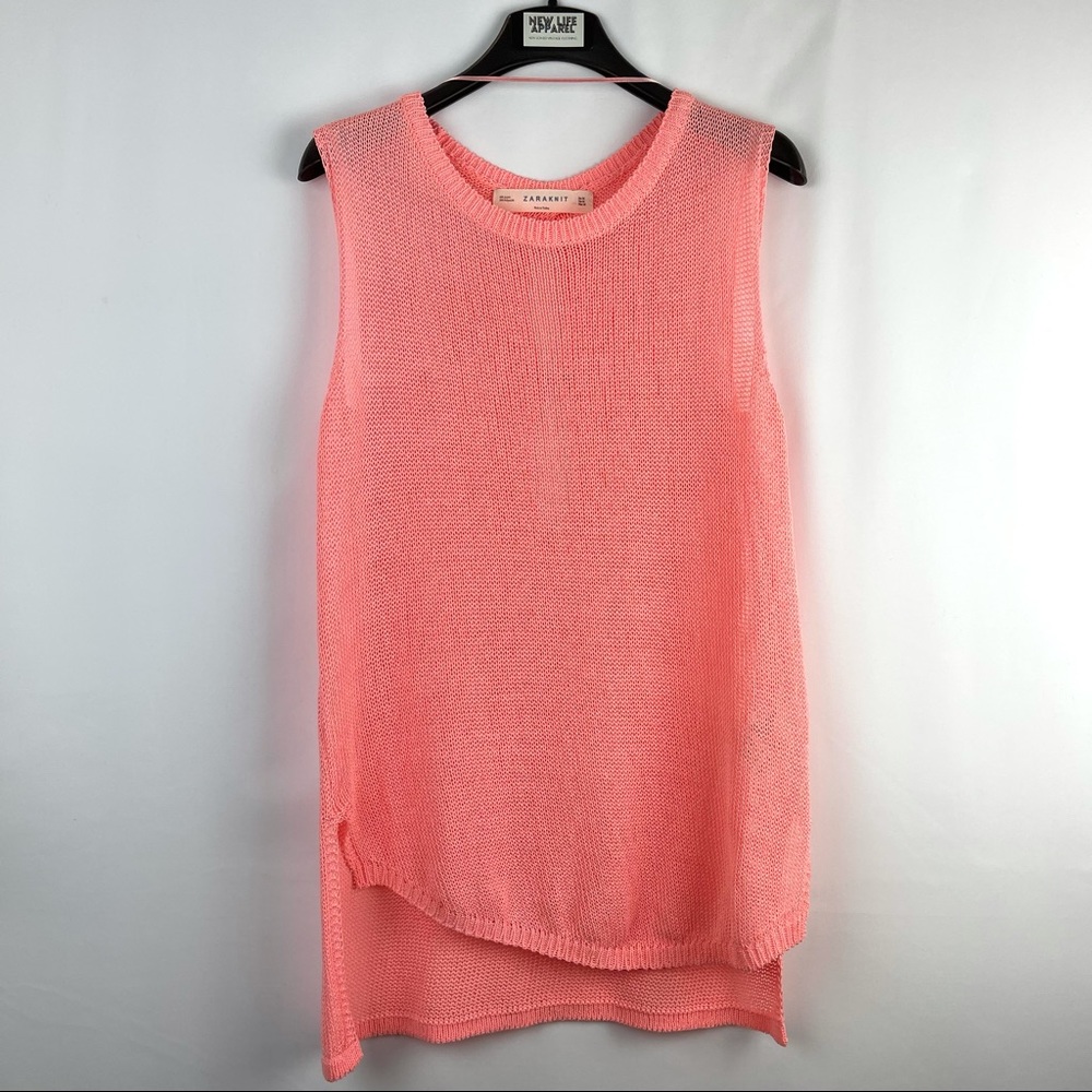 Zara Knit Pink Sleeveless Top